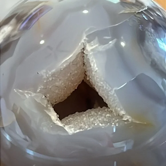 Black Flower Agate Gemstone/ Crystal Sphere NWOT